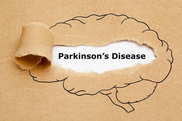 Image of a brain and the word Parkinson's Disease